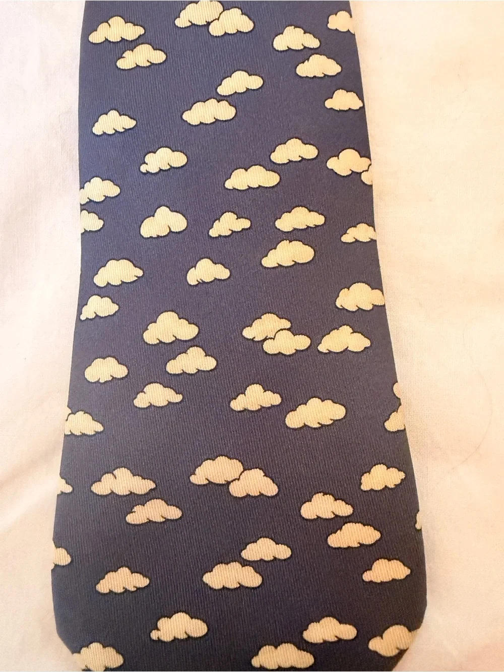 Hermes Navy Cloud Pattern Tie